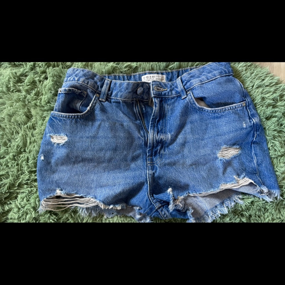 Primark Classic Blue Ripped Jean Shorts